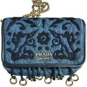 PRADA  Denim Corsaire Waist / Crossbody Bag 2017 Collection RARE Authentic- Dust